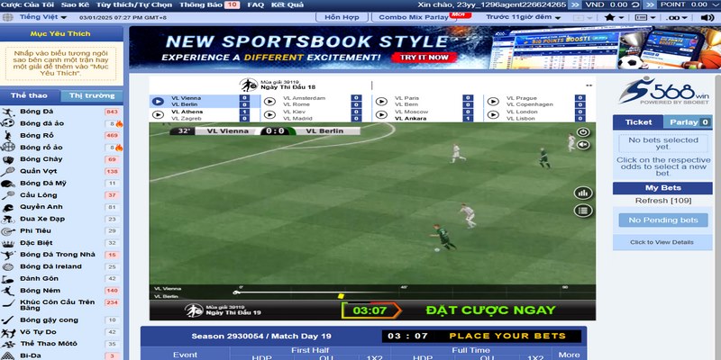 Thể thao SBO là sảnh cá độ được yêu thích nhất trong năm 2025